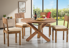 Sheesham Wood Round Table Dining Set