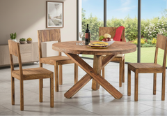 Sheesham Wood Round Table Dining Set