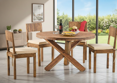 Sheesham Wood Round Table Dining Set