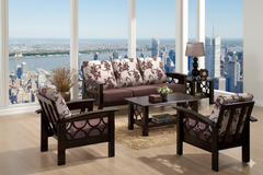 Sheesham Wood Ebony Bloom Sofa Set