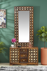 Sheesham Wood Rajwada Royale Brass Dressing Table
