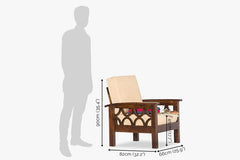 Sheesham Wood Ebony Bloom Sofa Set