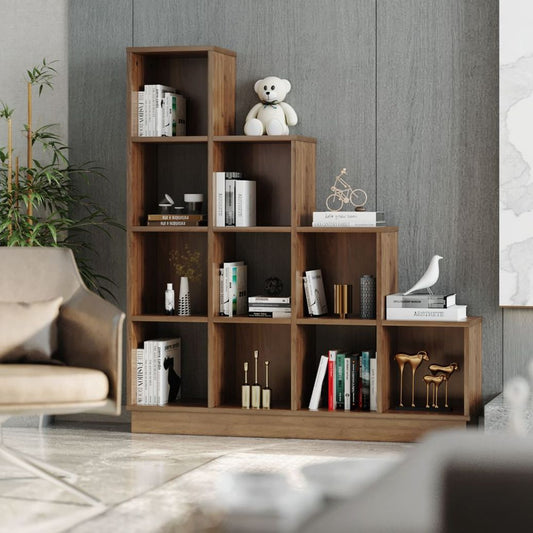 Luxury Contemporary Sheesham Wood Display Library Shelf