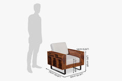 Sheesham Wood Cubex Storage Sofa Set