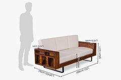 Sheesham Wood Cubex Storage Sofa Set