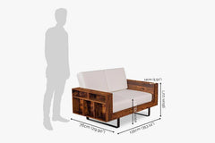 Sheesham Wood Cubex Storage Sofa Set