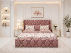 Aura Diamond Luxe Upholstered Bed