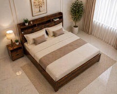 Walnut Luxe Storage Bed