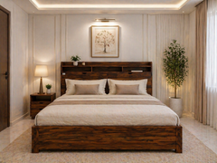 Walnut Luxe Storage Bed