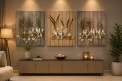 Luxury Botanical Floral Wall Art Panel