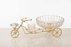 Luxury Crystal Bowl Decorative Bicycle Showpiece