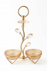 Luxury Crystal Twin Bowl Decorative Stand