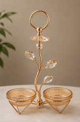 Luxury Crystal Twin Bowl Decorative Stand