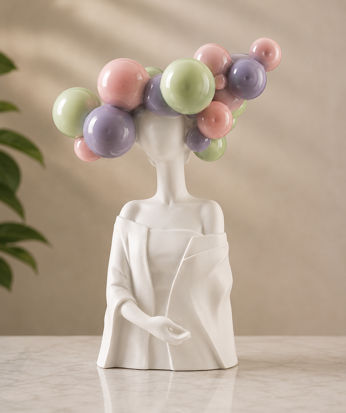 Modern Abstract Lady Bubble Flower Vase Sculpture