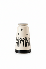 Contemporary Black & White Geometric Ceramic Vase