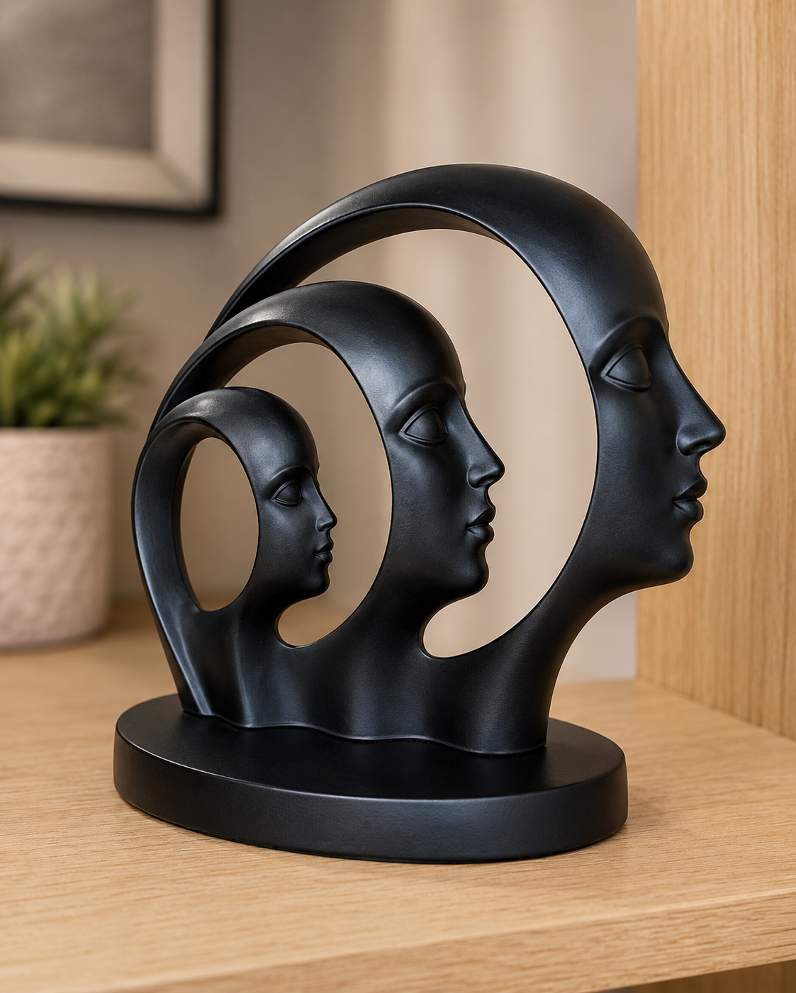 Modern Abstract Family Face Decorative Sculpture