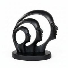 Modern Abstract Family Face Decorative Sculpture