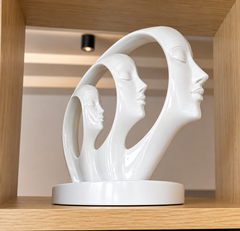 Modern Abstract Couple Face Decorative Sculpture