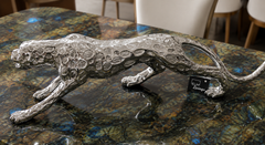 Modern Metallic Leopard Decorative Sculpture