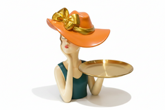 Luxury Lady Hat Decorative Butler Tray
