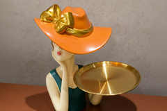 Luxury Lady Hat Decorative Butler Tray