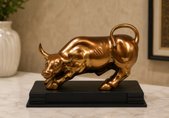 Majestic Bronze Charging Bull Sculpture – Luxury Modern Decorative Artifact