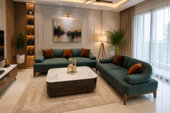 Emerald Majesty Grand Curved Sofa Collection – Premium Contemporary Living Room Seating Set with Solid Wood Base and Luxury Upholstery