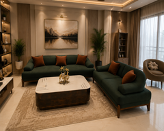 Emerald Majesty Grand Curved Sofa Collection – Premium Contemporary Living Room Seating Set with Solid Wood Base and Luxury Upholstery