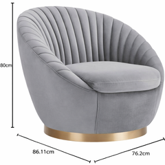 The "Aura" Swivel Accent chair (Grey)