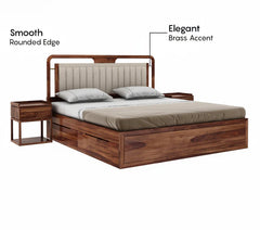 ELM Furniture Premium Sheesham Wood King Size Bed with Spacious Drawer Storage | Solid Wood Storage Bed for Home & Bedroom, Durable Wooden King Drawer Bed, 208.28 cm × 190.5 cm (6.83 ft × 6.25 ft)