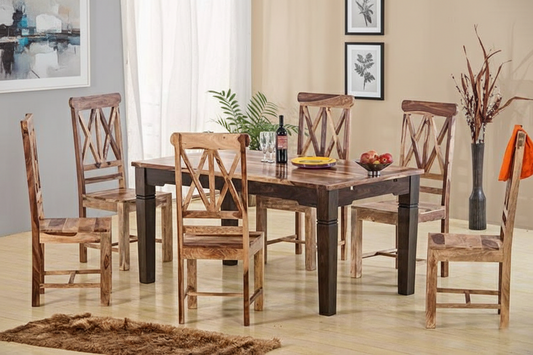 Sheesham Wood Crossair Dining Set