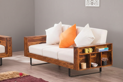 Sheesham Wood Cubex Storage Sofa Set