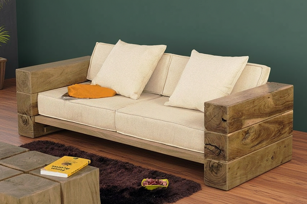 Sheesham Wood Sylvan Indiana Seat Sofa Set