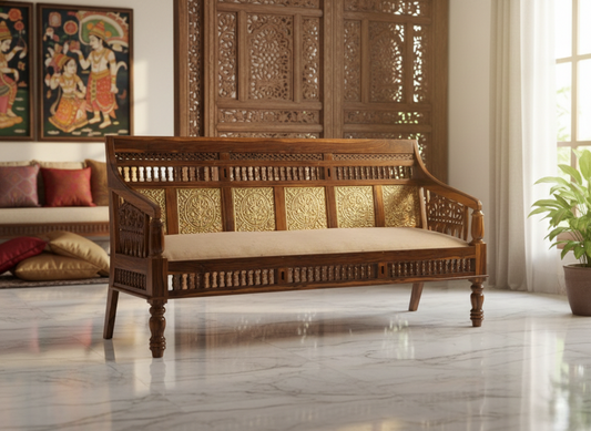 Sheesham Wood Virasat Settee Sofa Set