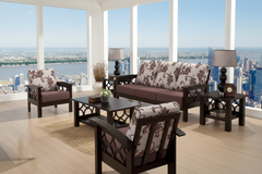 Sheesham Wood Ebony Bloom Sofa Set