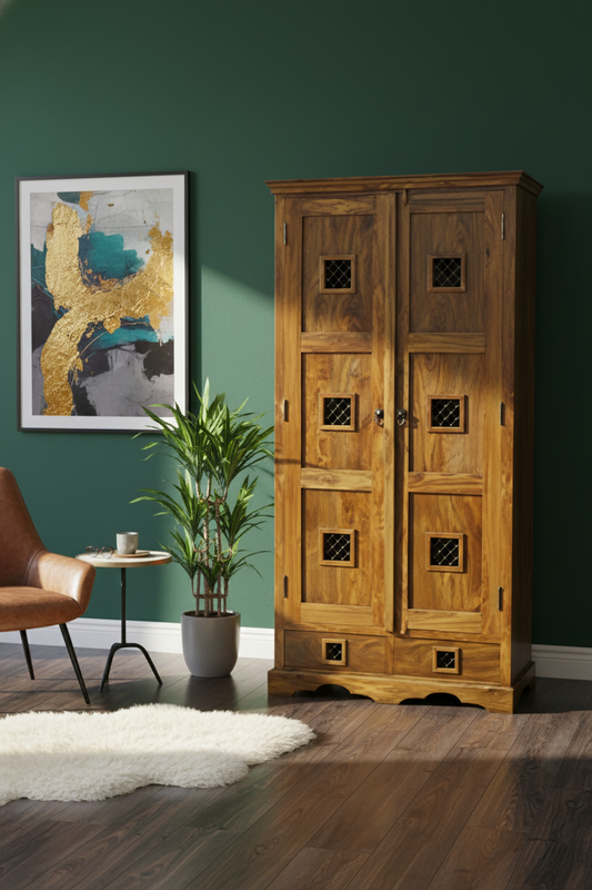 Sheesham Wood The Bazaar Armoire Wardrobe