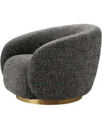 Luxury Swiss Accent Chair Black  360 Degree Rotatable Arm Chair With Ultra Soft and Confortable Lounge Premium Textured Fabric (sand)