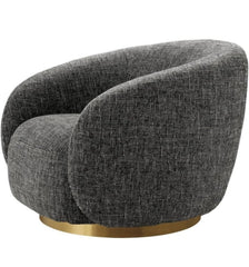 Luxury Swiss Accent Chair Black  360 Degree Rotatable Arm Chair With Ultra Soft and Confortable Lounge Premium Textured Fabric (sand)