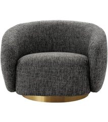 Luxury Swiss Accent Chair Black  360 Degree Rotatable Arm Chair With Ultra Soft and Confortable Lounge Premium Textured Fabric (sand)