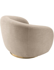 Luxury Swiss Sand Arm Chair 360 Degree Rotatable Arm Chair With Ultra Soft and Confortable Lounge Premium Textured Fabric (sand)