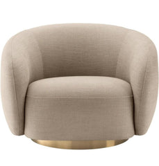 Luxury Swiss Sand Arm Chair 360 Degree Rotatable Arm Chair With Ultra Soft and Confortable Lounge Premium Textured Fabric (sand)