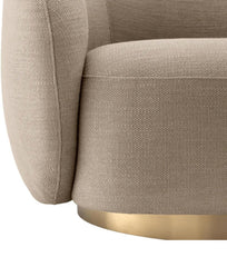 Luxury Swiss Sand Arm Chair 360 Degree Rotatable Arm Chair With Ultra Soft and Confortable Lounge Premium Textured Fabric (sand)