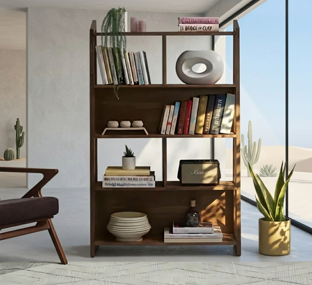 Elegant Urban Style Wooden Library Rack Unit