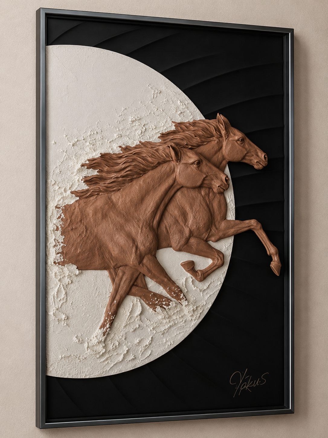 Modern Running Horse 3D Wall Art Panel