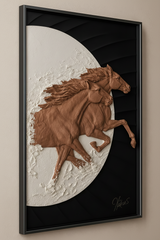Modern Running Horse 3D Wall Art Panel