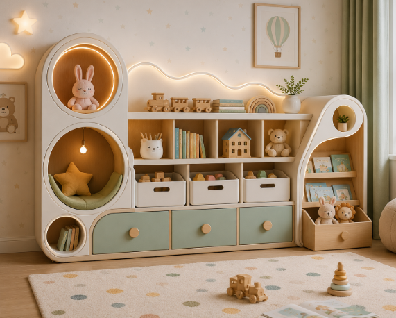 Luxury Cloud Curve Kids Toy Storage Unit