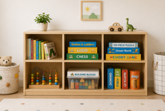 Economical Rectangular Kids Toy & Board Game Open Shelf Storage Unit