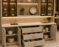 Luxury Glass Door Crockery Unit