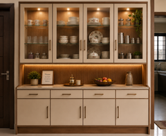 Elegant Glassware Showcase Cabinet