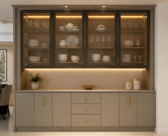 Warm LED Dining Storage Cabinet